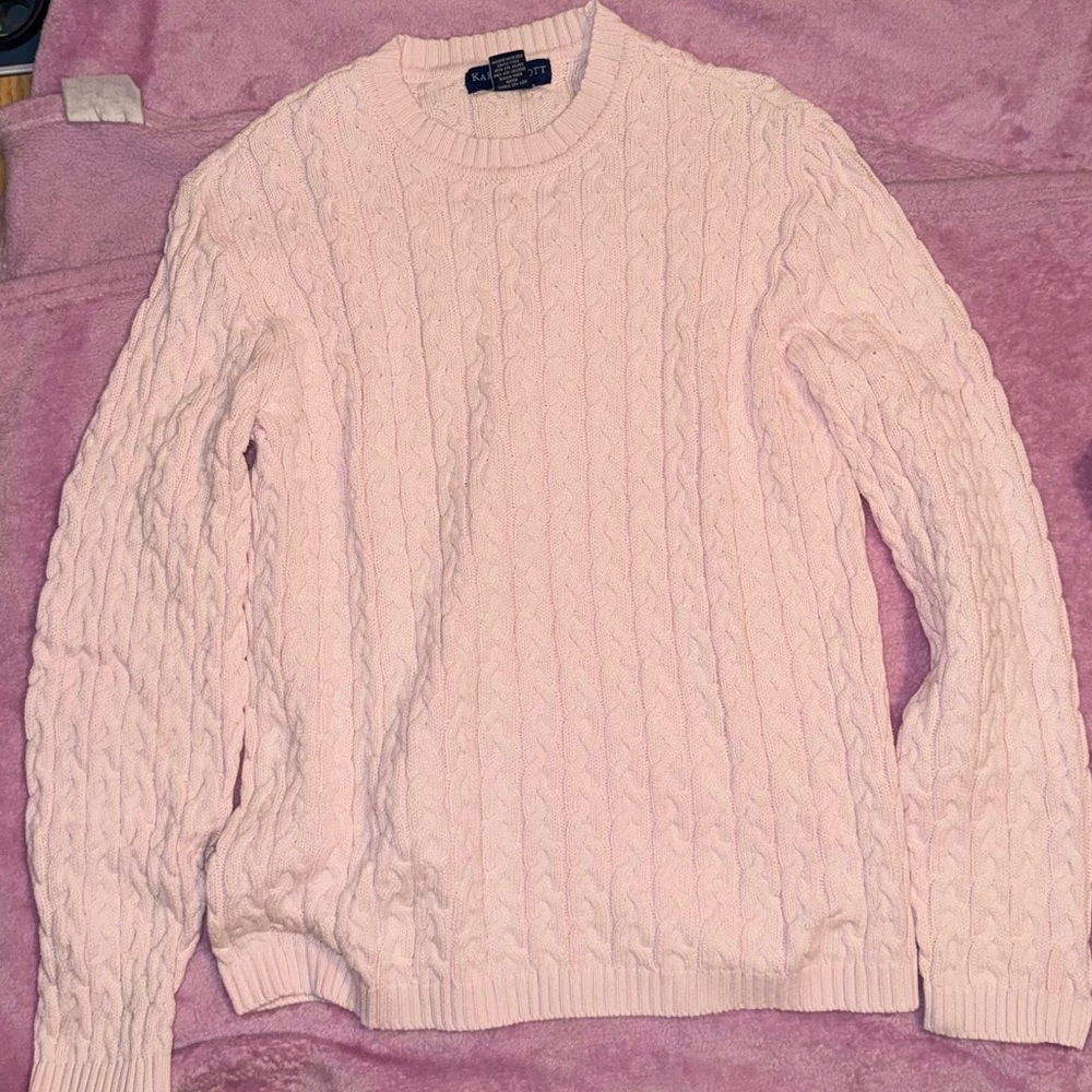Karen Scott Pink Cable Knit Sweater size medium